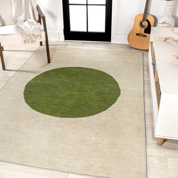Cirkel Minimalist Geometric Dot Machine-washable Area Rug